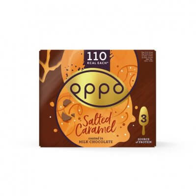 Oppo Sticks salted caramel & chocolate Suikervrije ijsjes