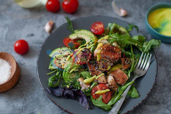 KHA-Salade-met-kip-(9)-copy koolhydraatarme salade met kip recept
